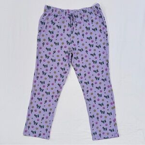 GOAT USA Hippie Peace Pajama Pants Girls Youth XL Periwinkle Daisies Bottoms PJs